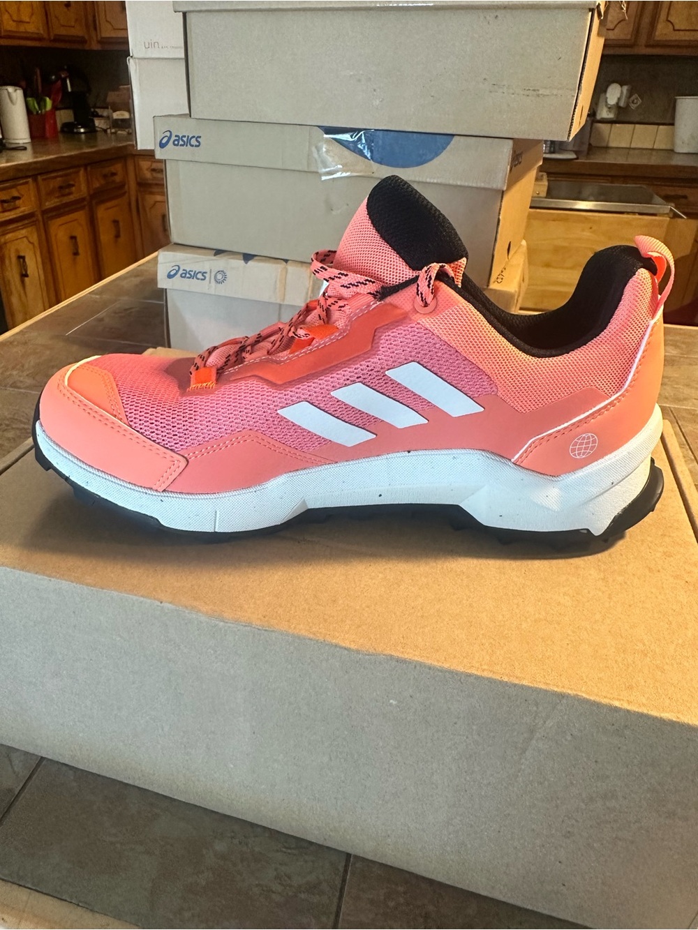 adidas Coral-Pink and White Women's Trail Sneaker